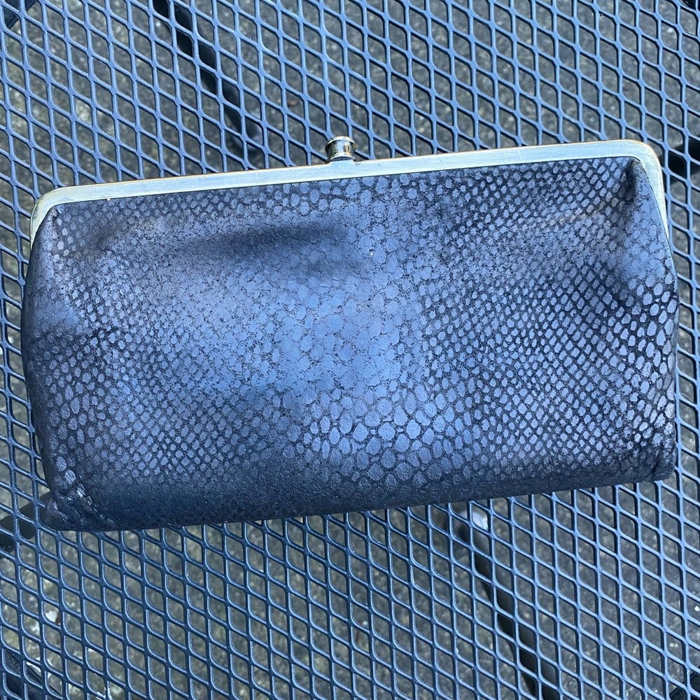 HOBO Black Snakeskin Clutch